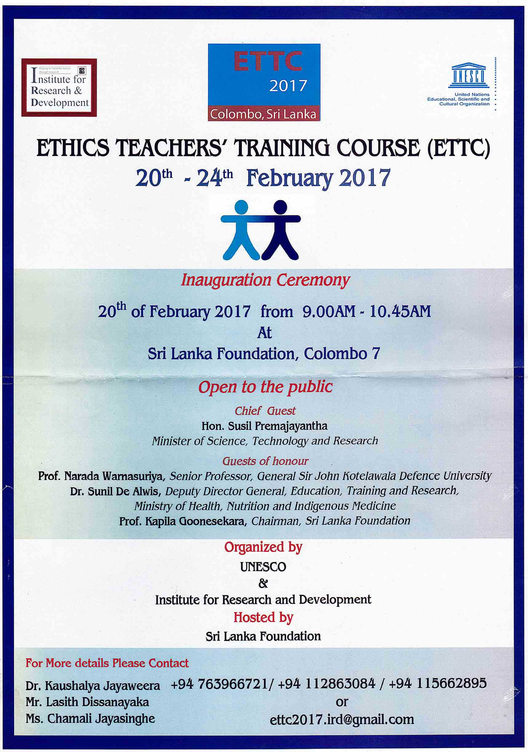 Ethics Teacher Training Course