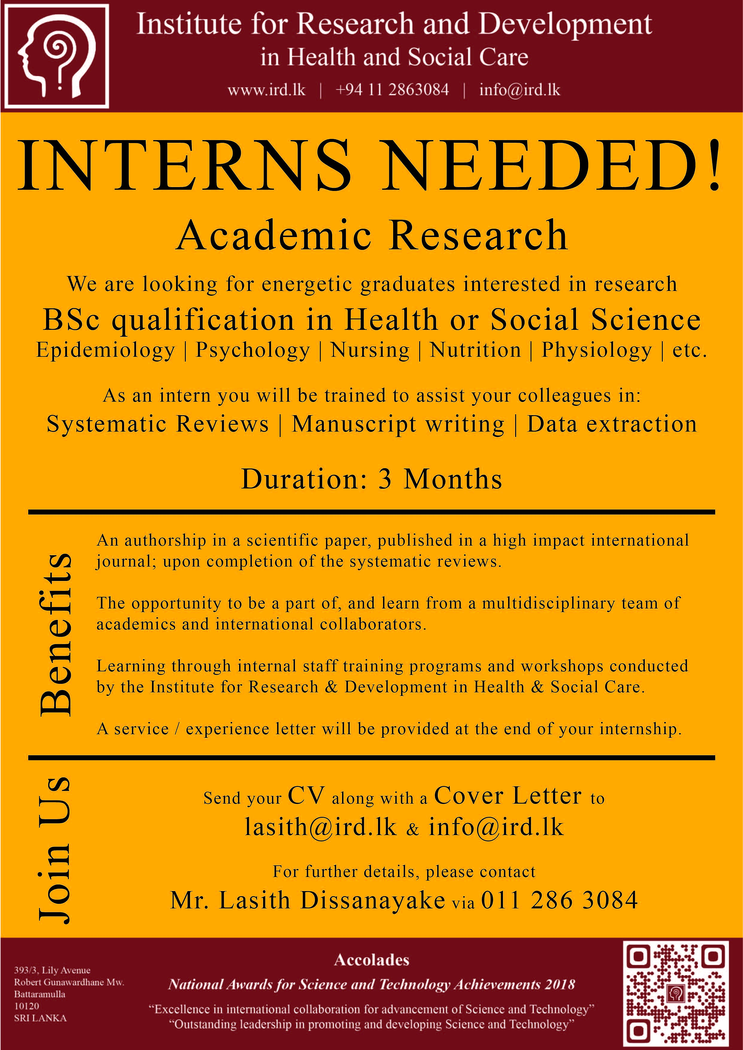 Bulletin Internship Academic Research